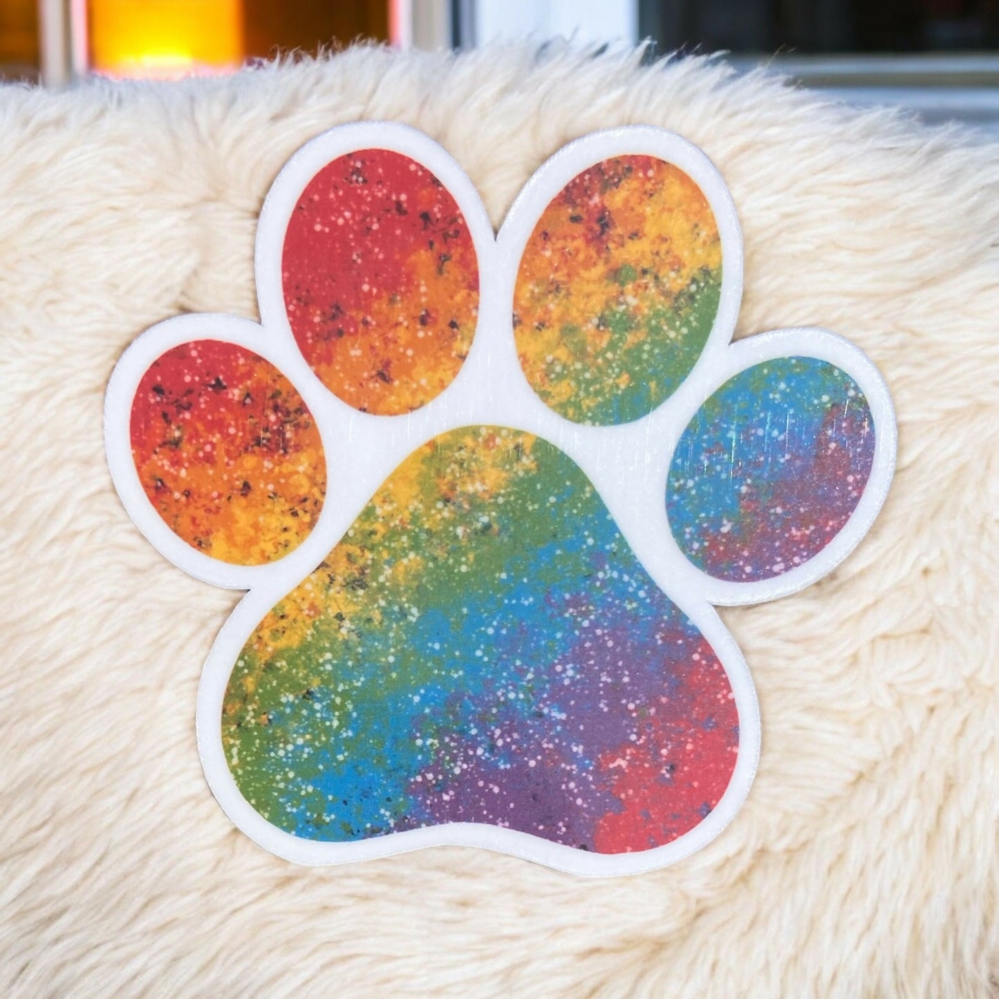 Dog Paw Rainbow Sticker