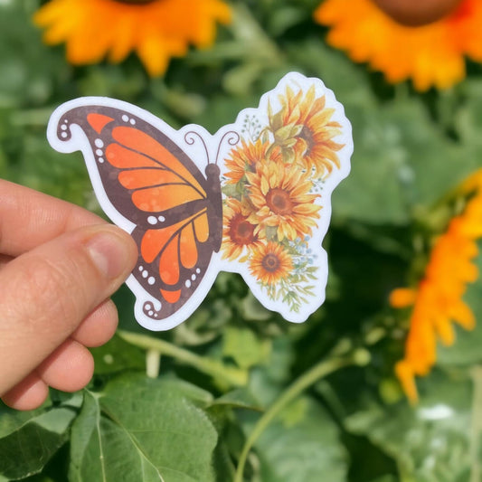 Sunflower Butterfly Sticker