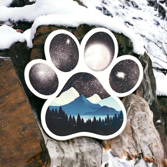 Dog Paw Mountain Sticker