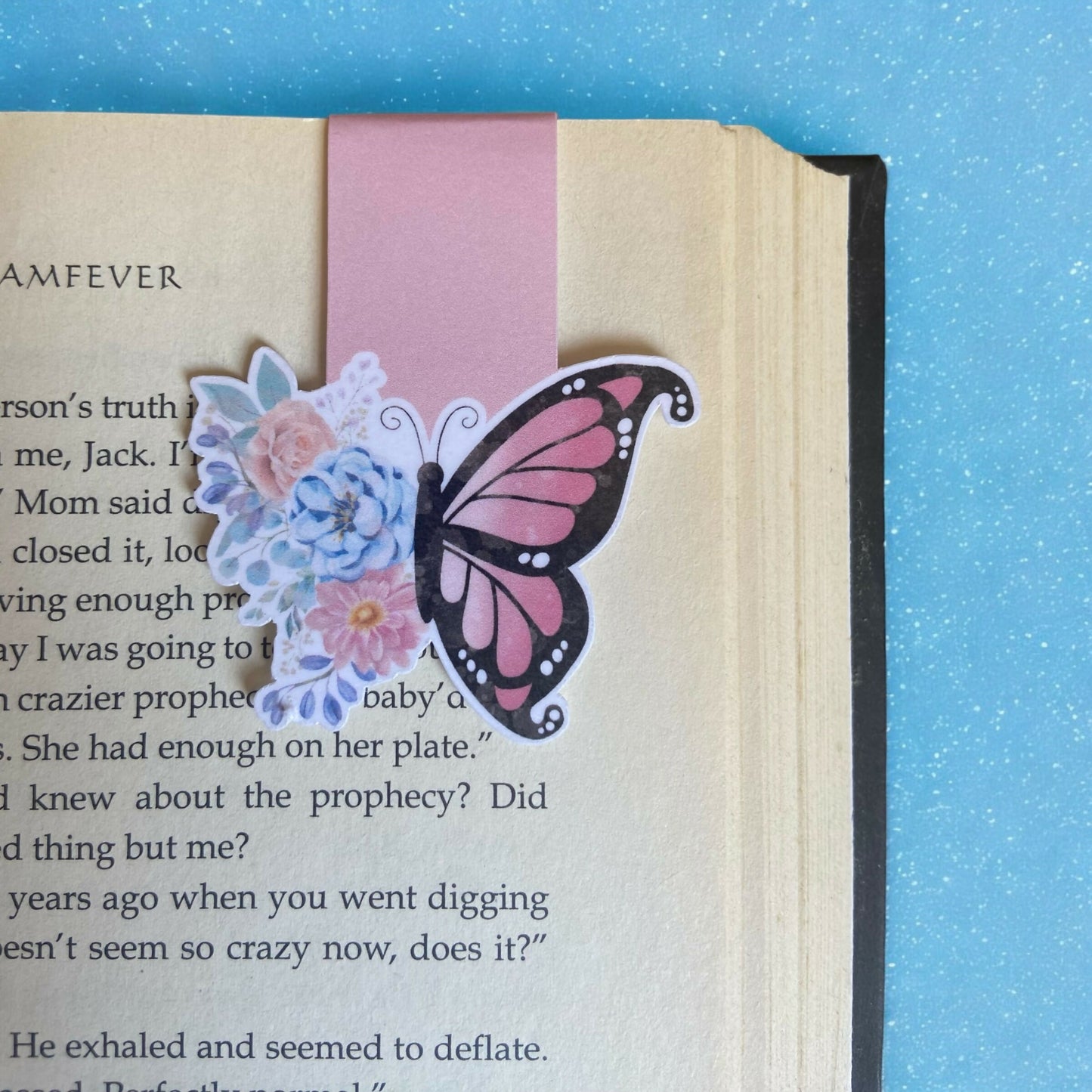 Pink Butterfly Magnetic Bookmark