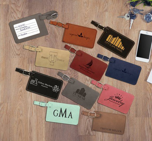 4 1/4" x 2 3/4" Leatherette Luggage Tag