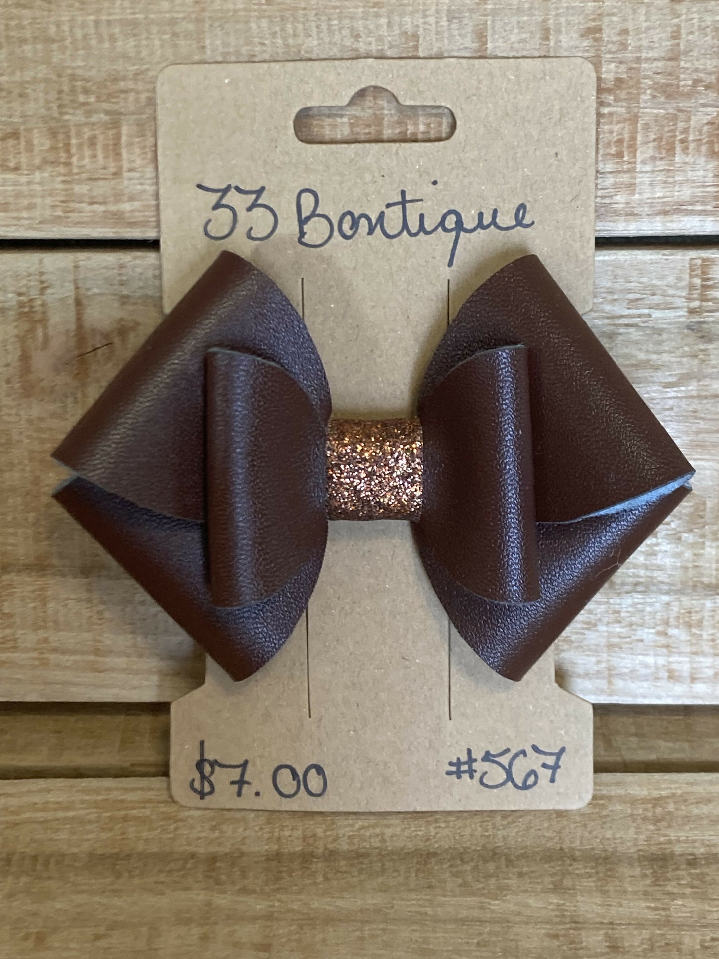 Brown Hair Bow Clip