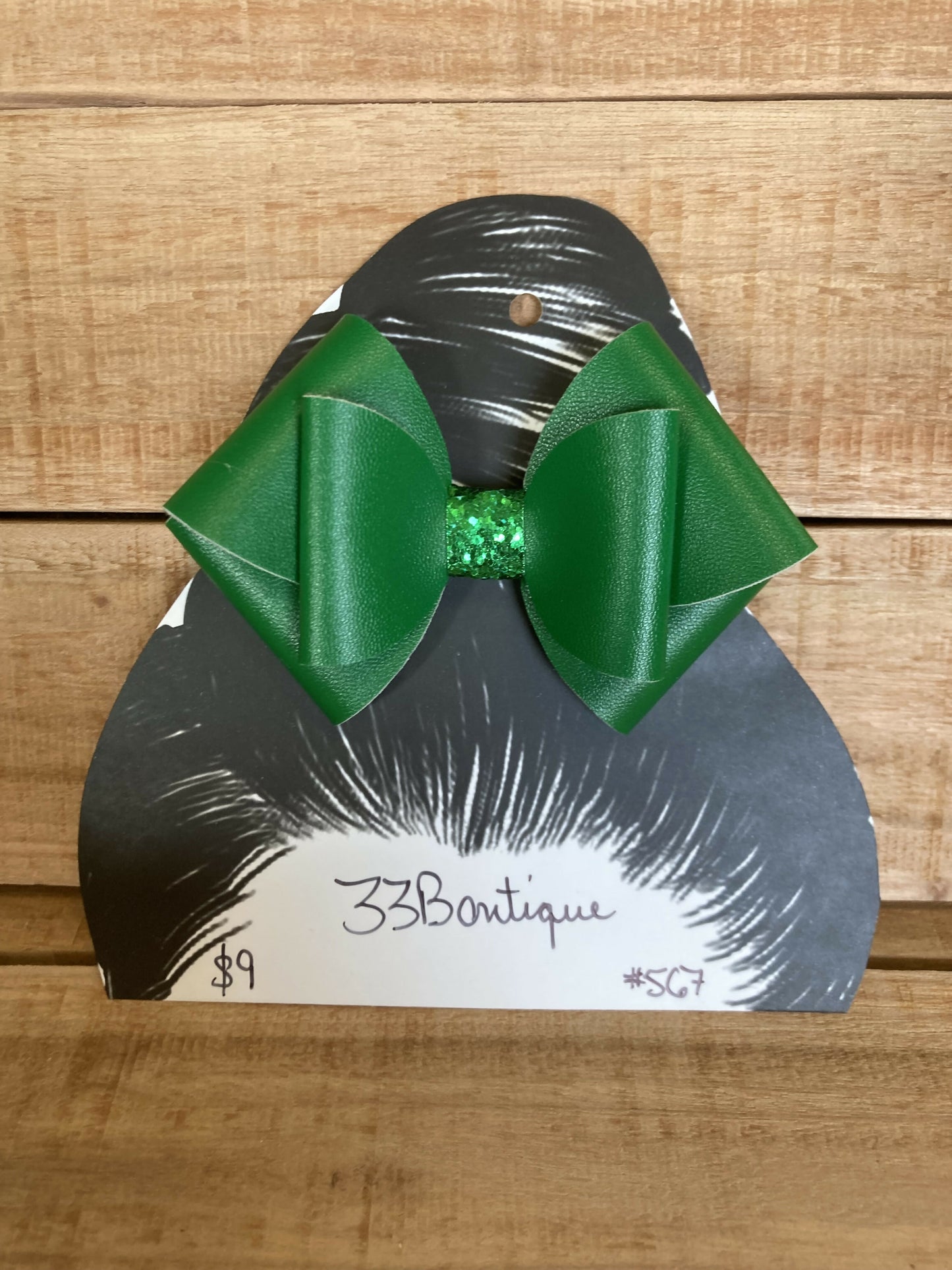 Dark Green Hair Bow Ponytail