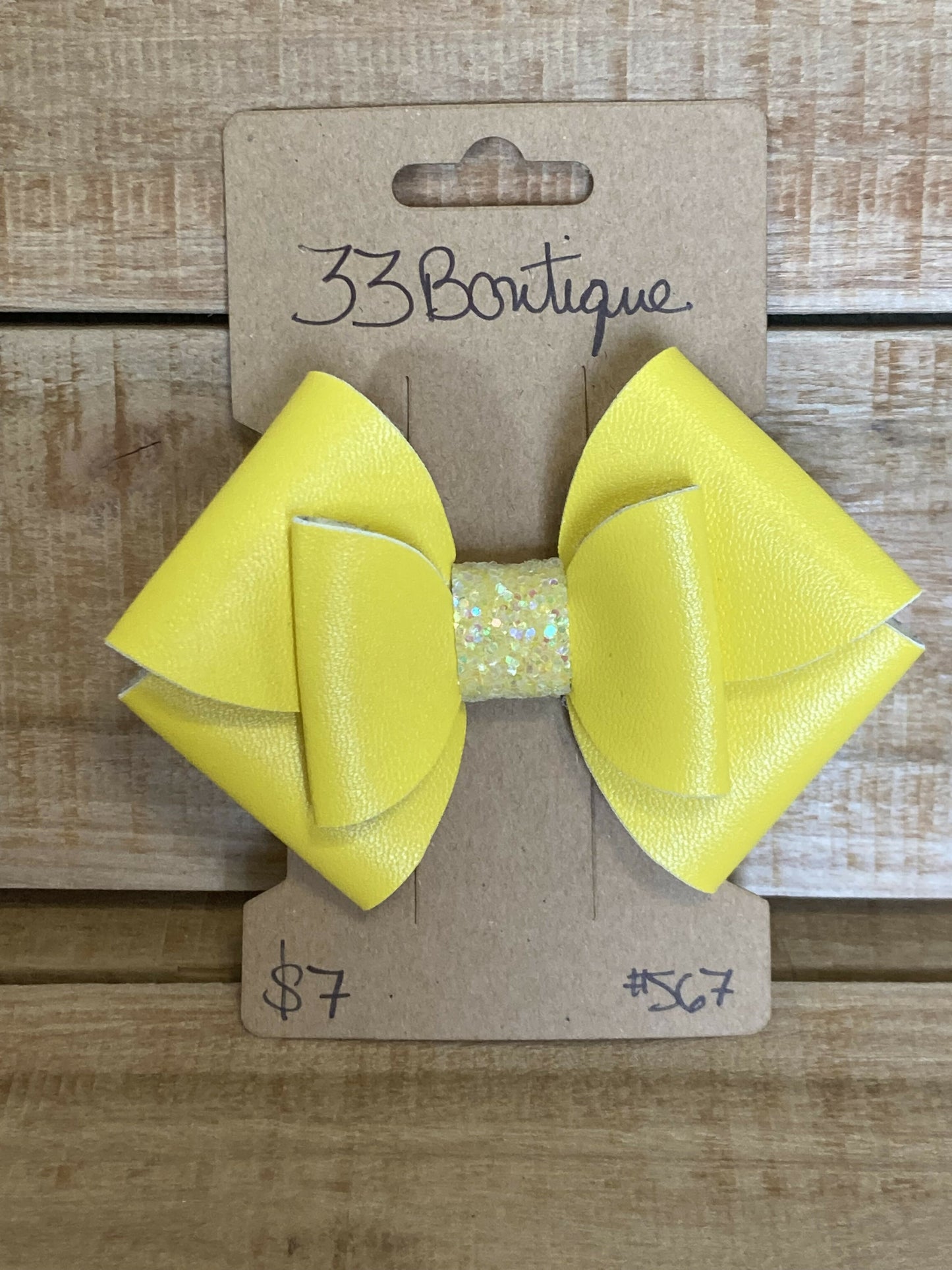 Yellow Hair Bow Clip