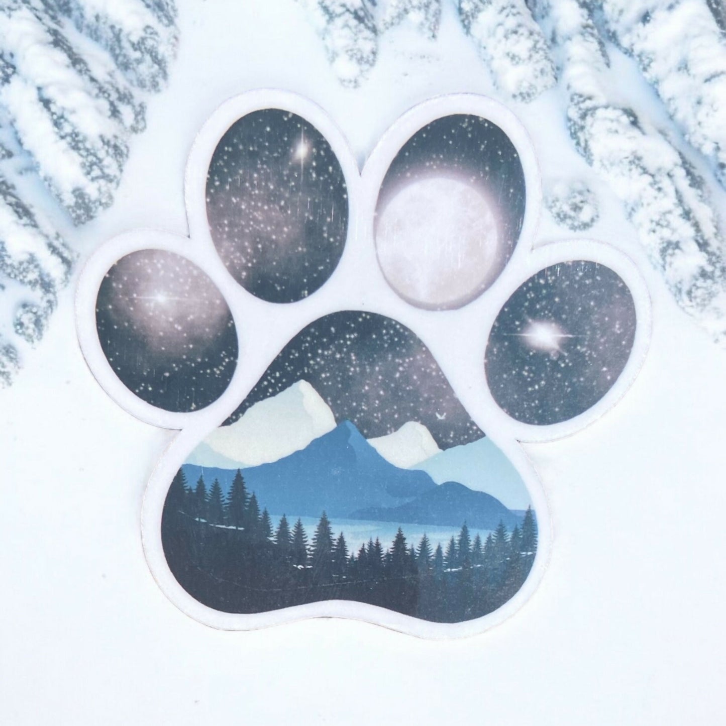 Dog Paw Mountain Sticker