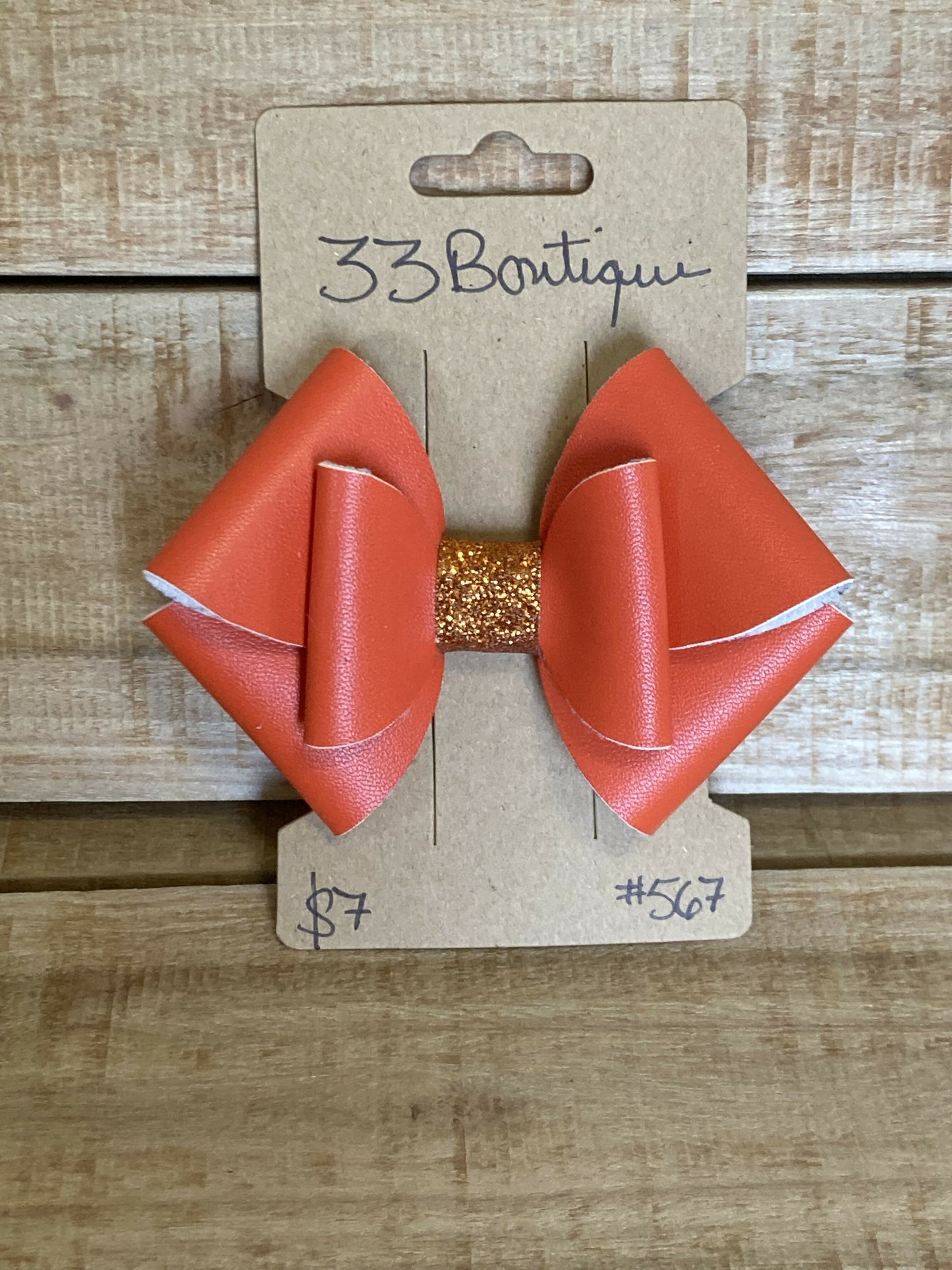 Orange Hair Bow Clip