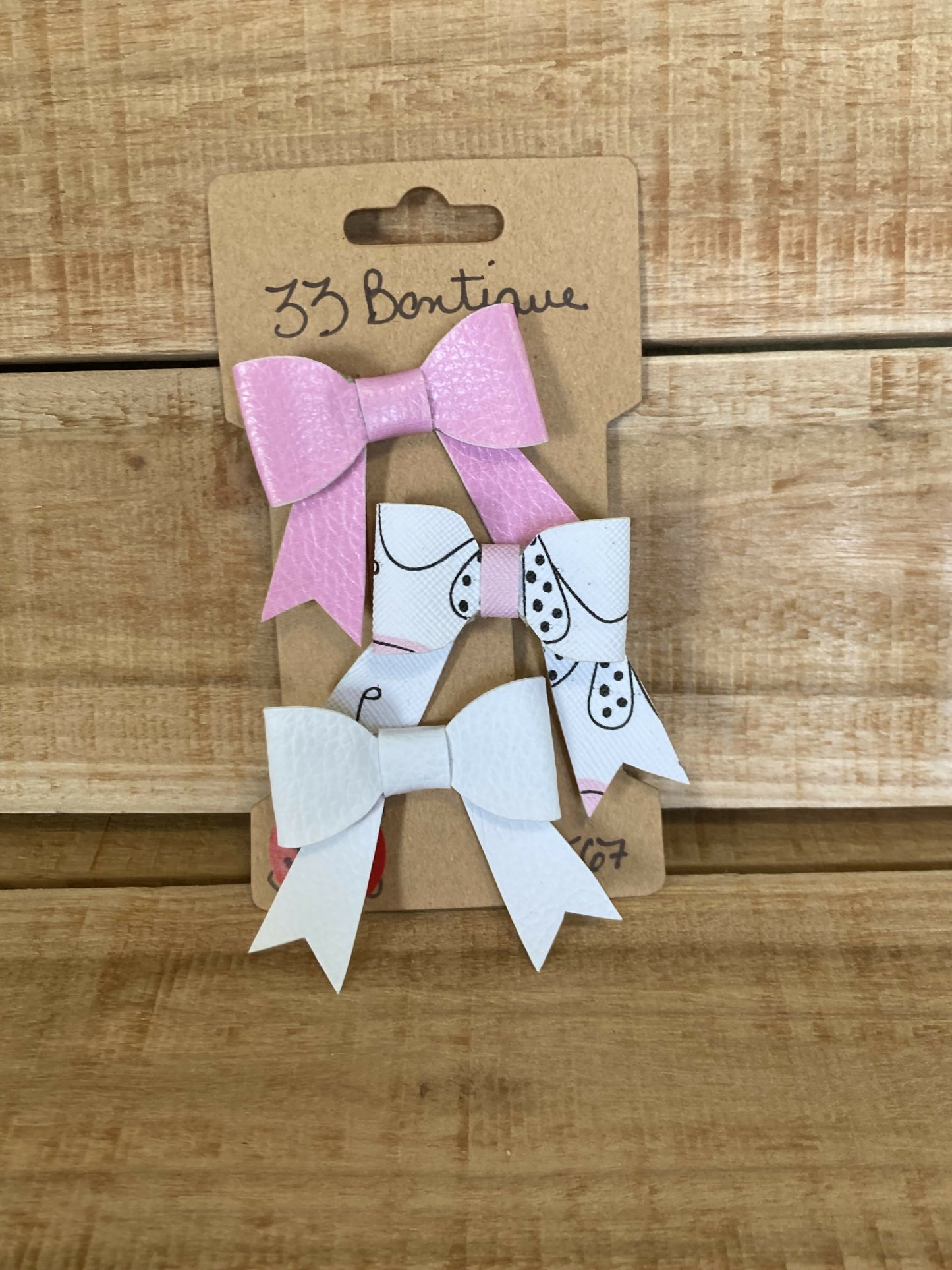 Pink and White Multi Pack Hair Bow Clips