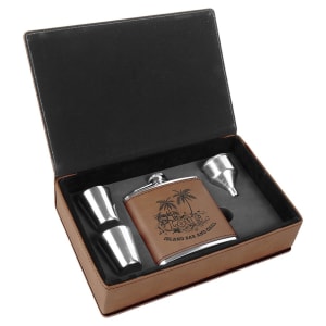 Leatherette Flask Gift Set - Your logo or design