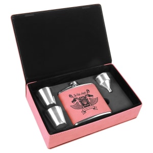 Leatherette Flask Gift Set - Your logo or design