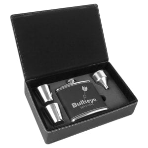 Leatherette Flask Gift Set - Your logo or design