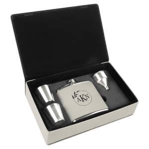 Leatherette Flask Gift Set - Your logo or design