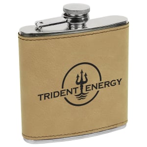 6 oz. Laserable Leatherette Flask