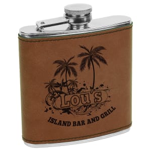 6 oz. Laserable Leatherette Flask