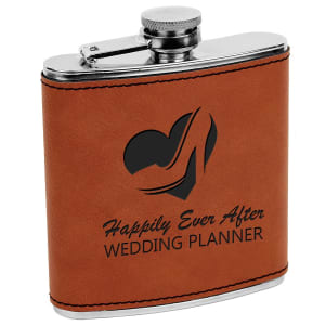 6 oz. Laserable Leatherette Flask