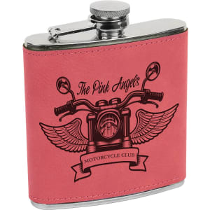 6 oz. Laserable Leatherette Flask