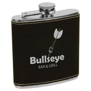 6 oz. Laserable Leatherette Flask