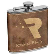 Load image into Gallery viewer, 6 oz. Laserable Leatherette Flask - Engraved Your Design
