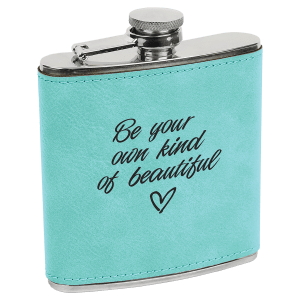 6 oz. Laserable Leatherette Flask