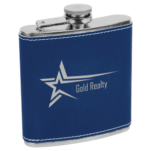 6 oz. Laserable Leatherette Flask