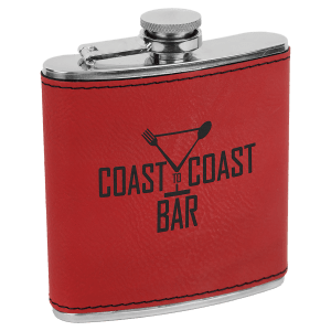 6 oz. Laserable Leatherette Flask