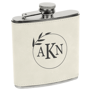 6 oz. Laserable Leatherette Flask