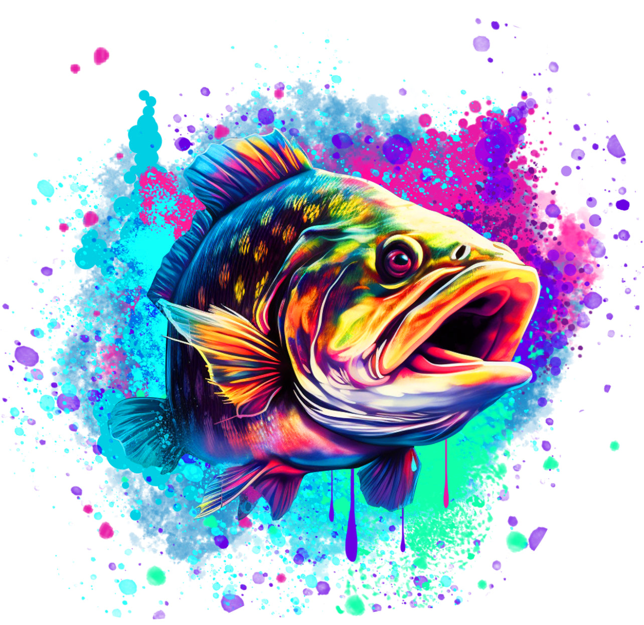 Colorful Bass DTF Print