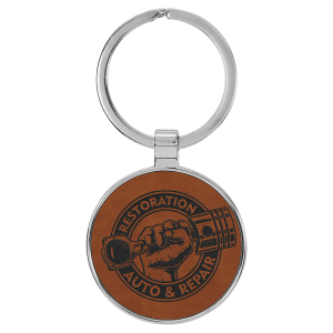 Leatherette Keychains - Engraved with your design or logo