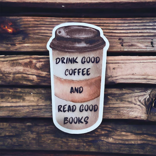 Good Coffee Good Book Sticker