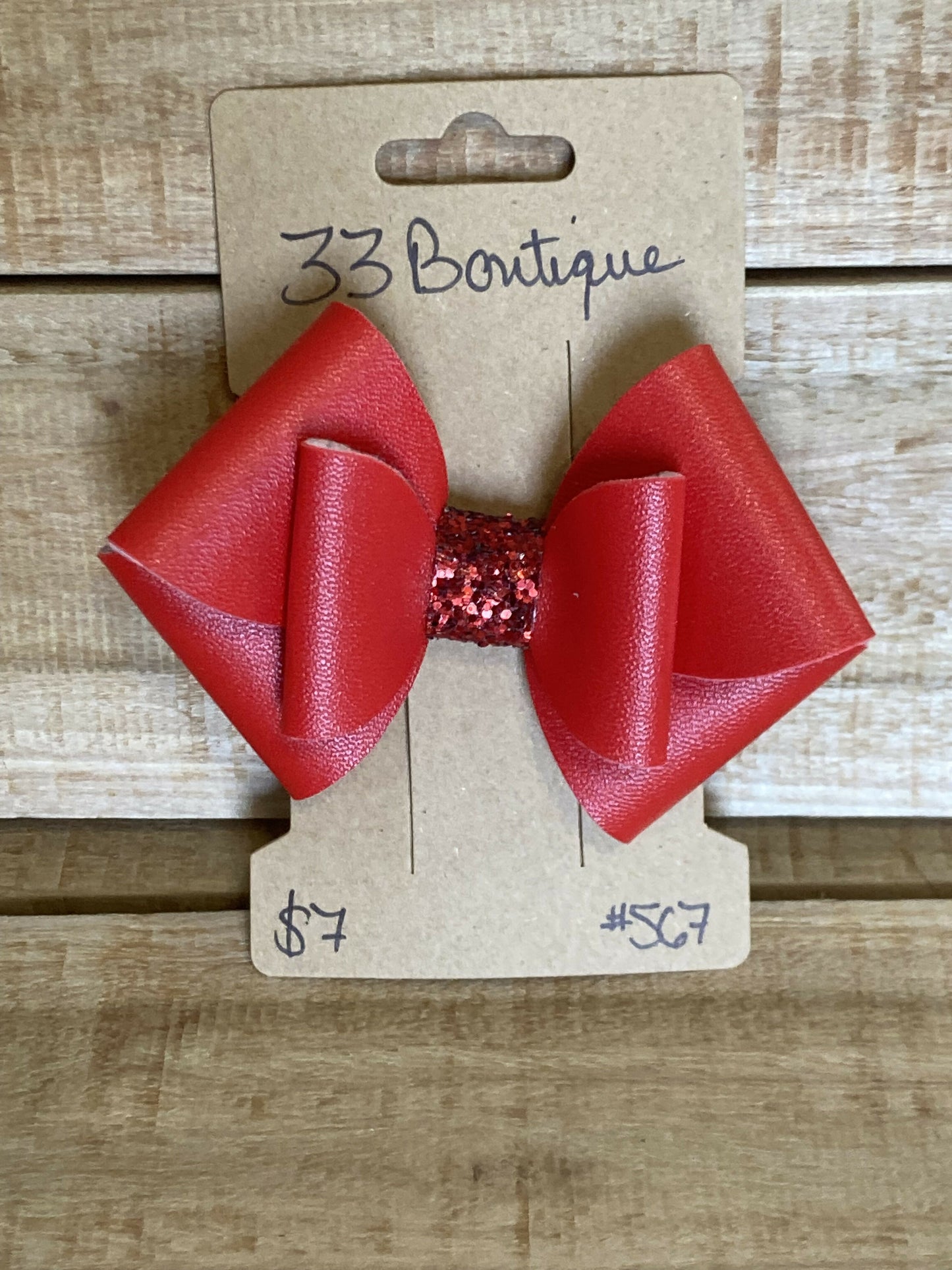 Red Hair Bow Clip