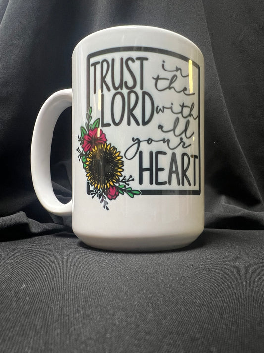 15 OZ CERAMIC GLASS MUG - Trust in the Lord