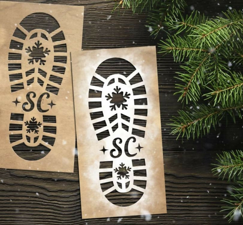 santa boot print stencil