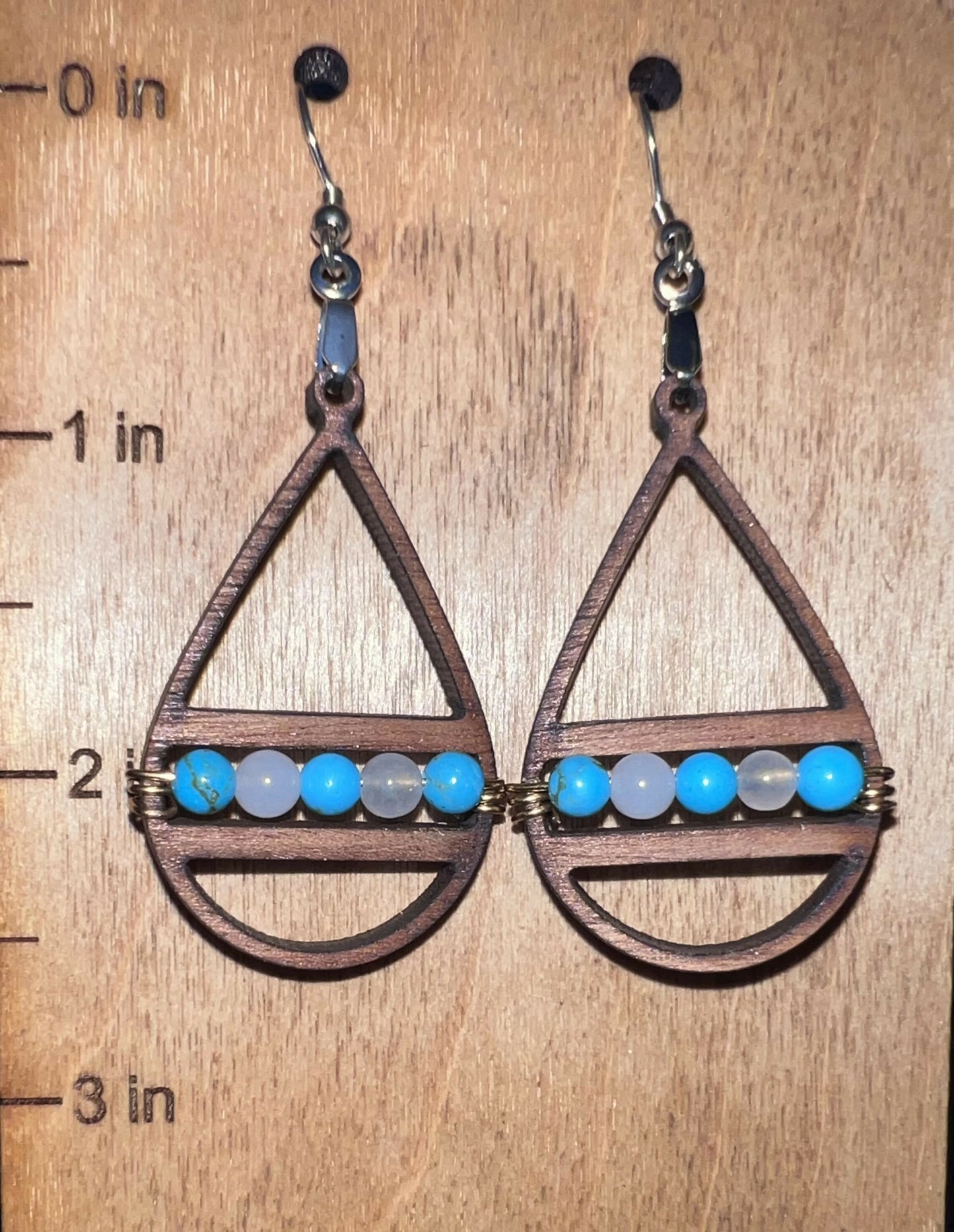 Crystal Bead Earrings - Blue Tones