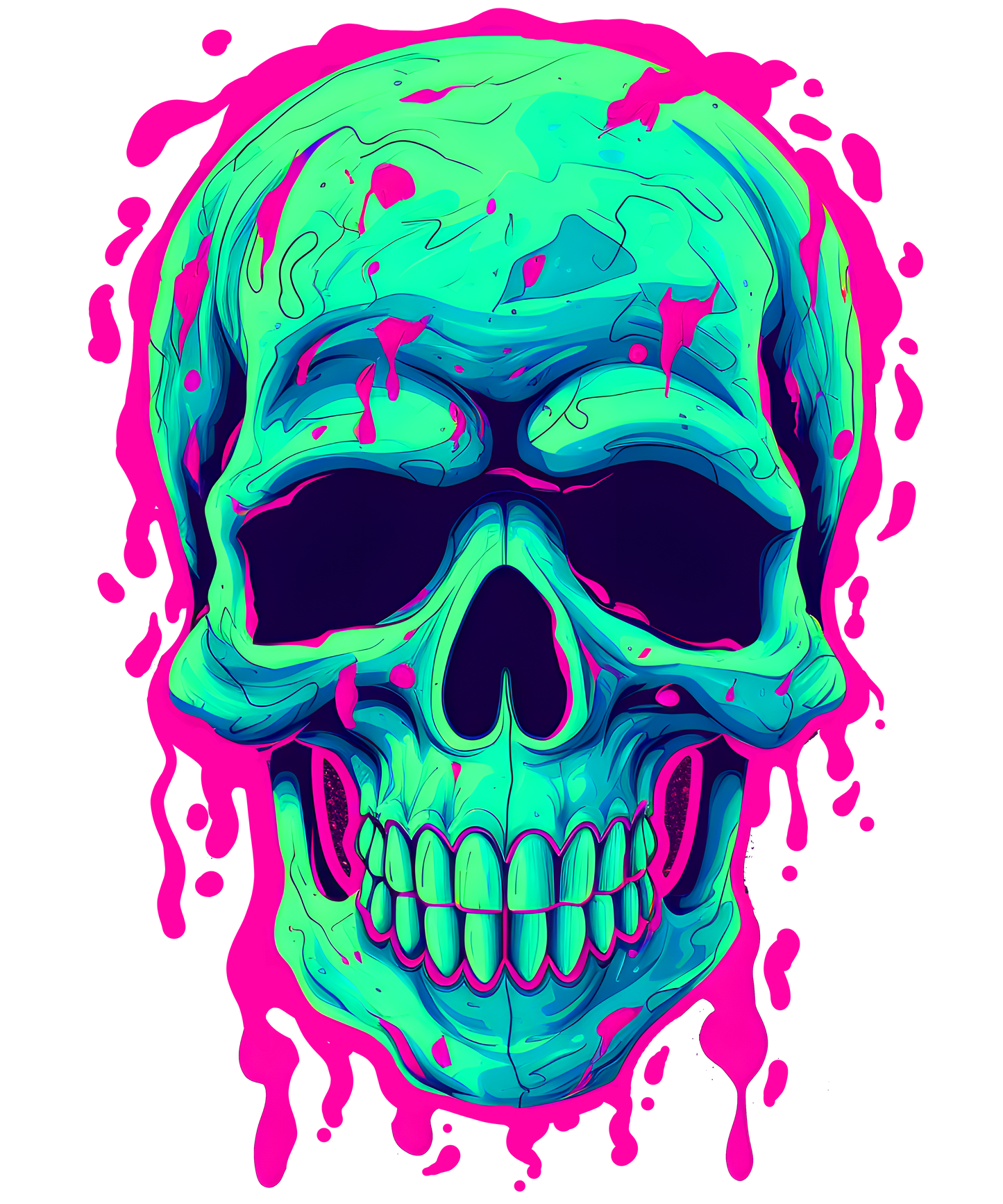 Neon Skull Decal