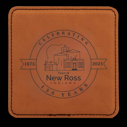 Leatherette Coaster - Engraved with New Ross Logo