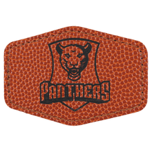 Load image into Gallery viewer, Leatherette Patches 3 1/2 x 2 1/2  standard size for hats, clothing, and more! Hex, rectangle, square, circle, and oval design.
