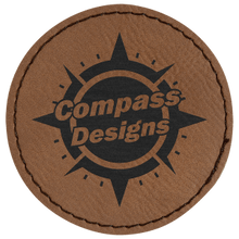 Load image into Gallery viewer, Leatherette Patches 3 1/2 x 2 1/2  standard size for hats, clothing, and more! Hex, rectangle, square, circle, and oval design.
