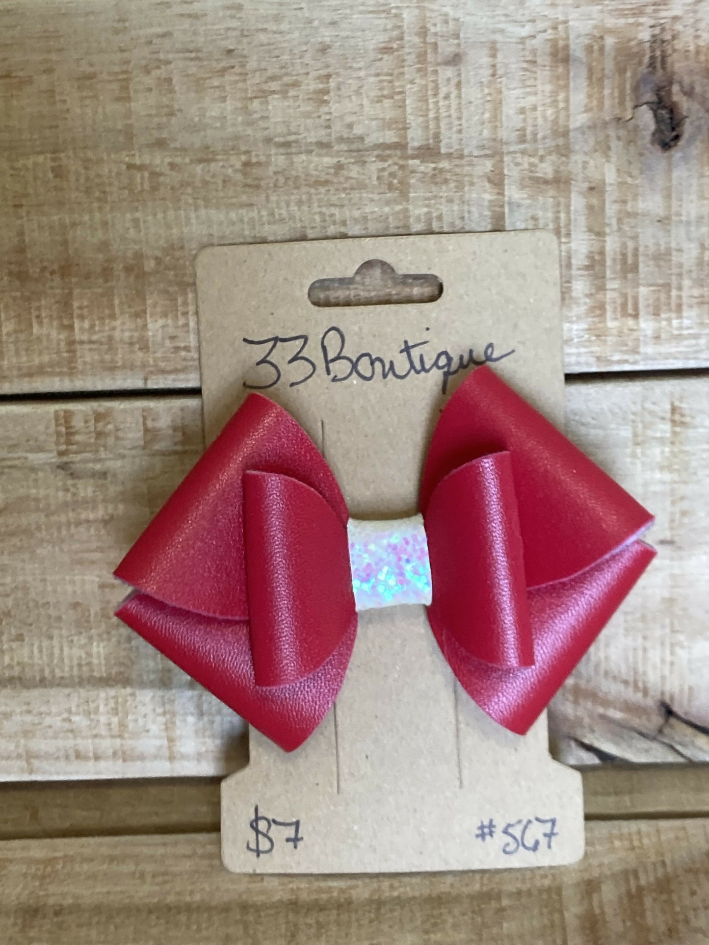 Rose Red Hair Bow Clip