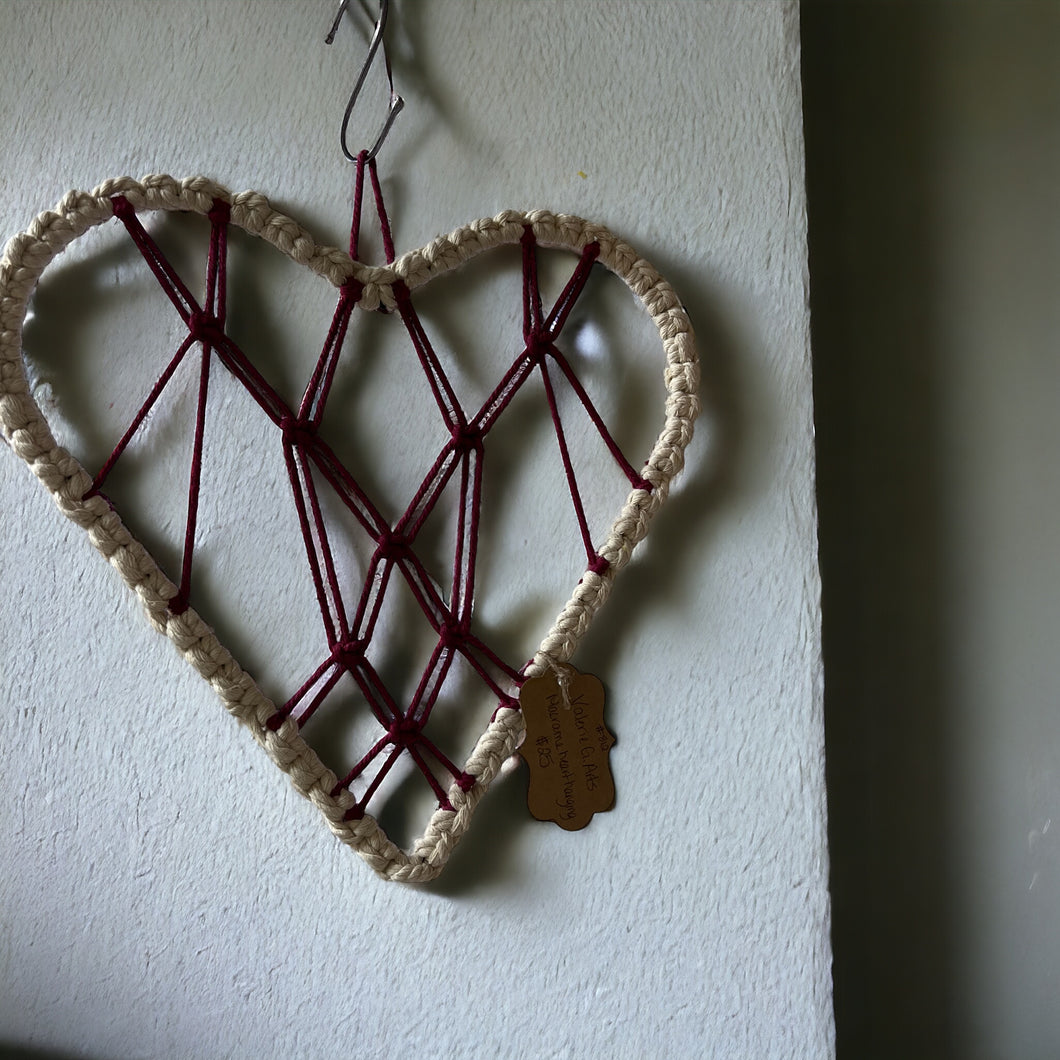 Macrame Heart Hanging by Valerie G Arts