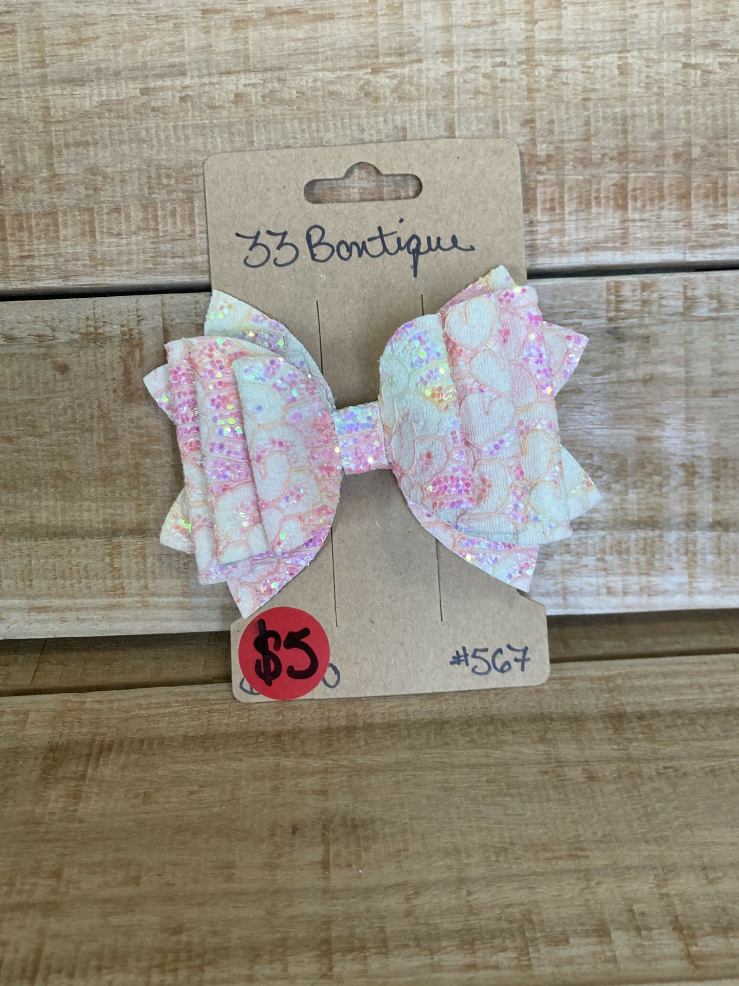 Pink Multi Hair Bow Clip