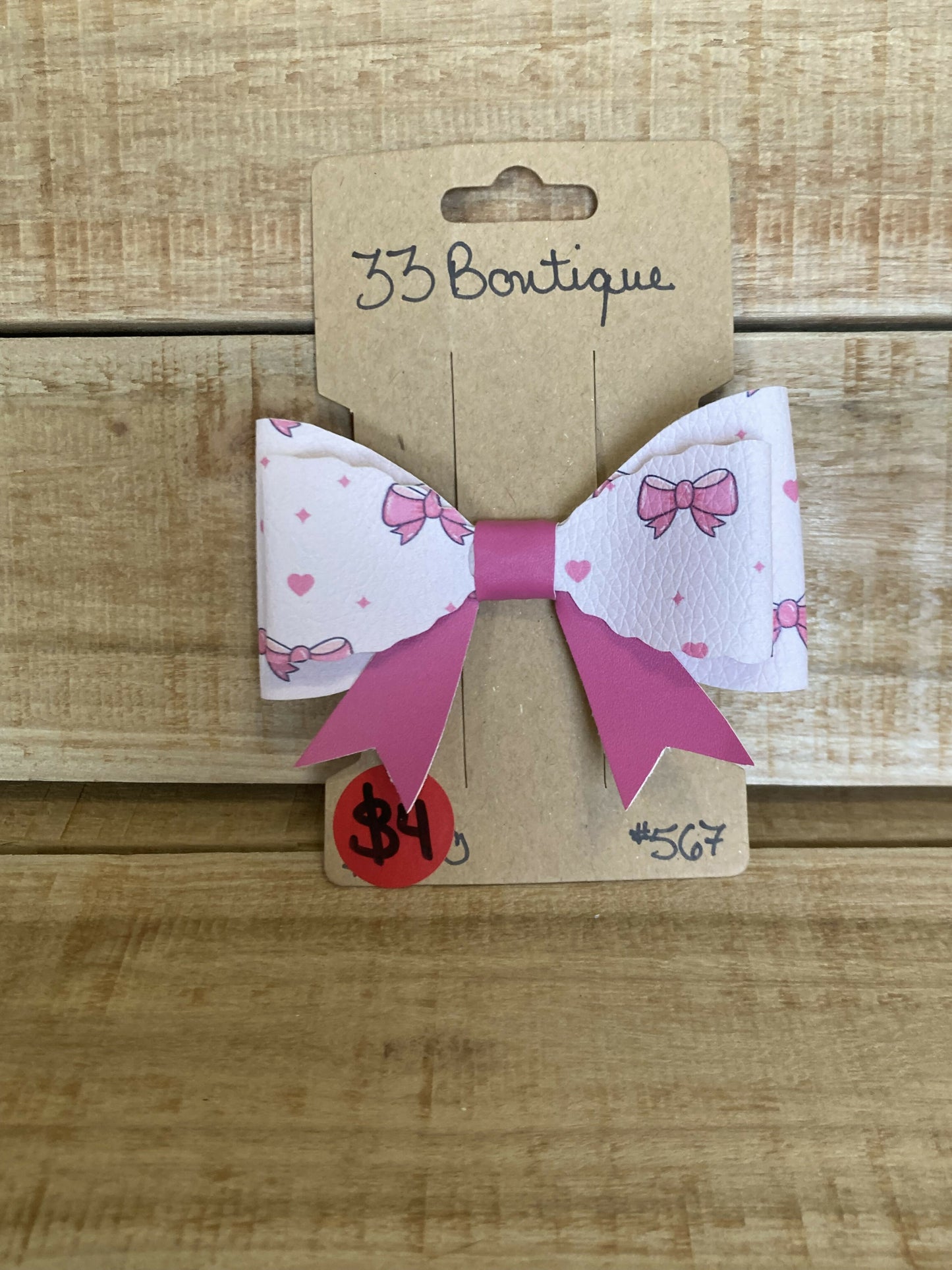 Pink Bow Hair Bow Clip