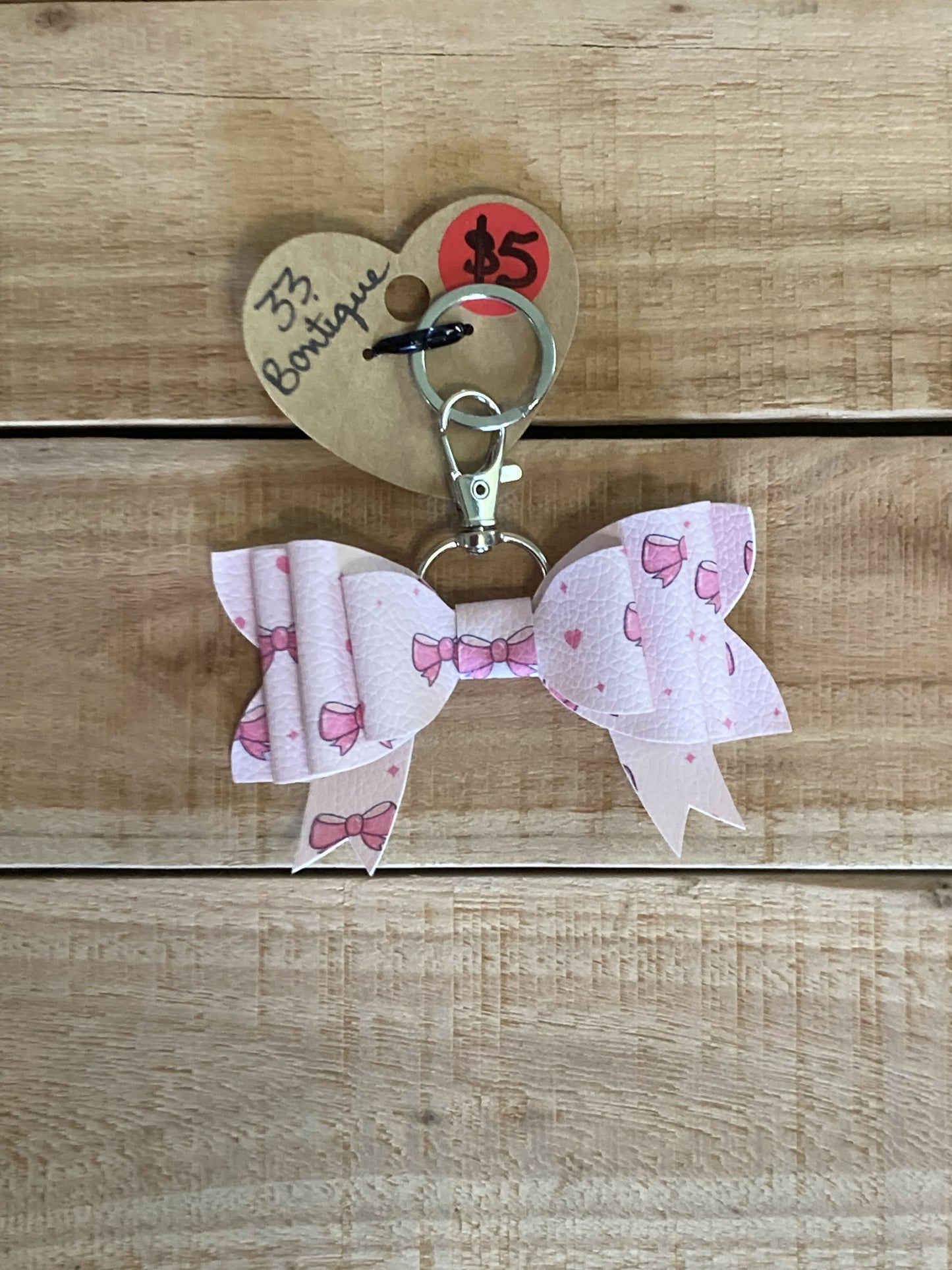 Pink Bow keychain