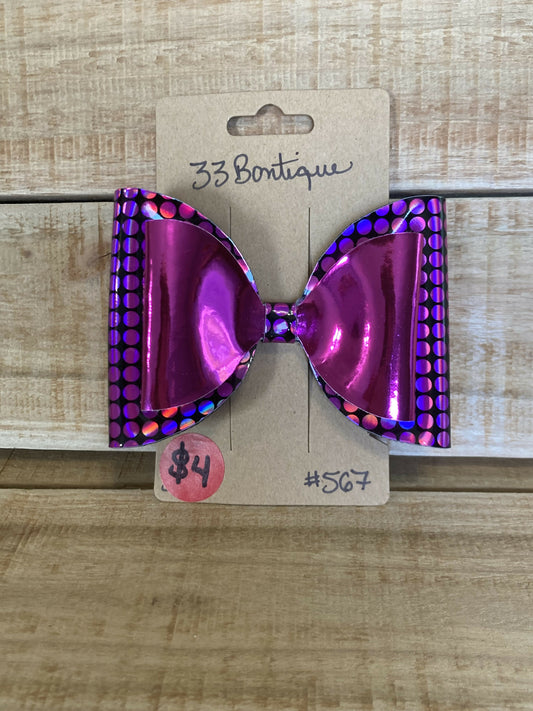 Pink Iridescent Hair Bow Clip