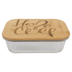 Rectangle Glass Container with Bamboo Lid