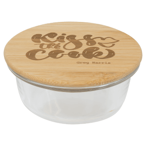 Round Glass Container with Bamboo Lid