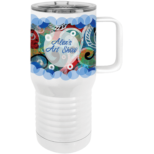 Polar Camel 20 oz. White Insulated Travel Mug with Slider Lid