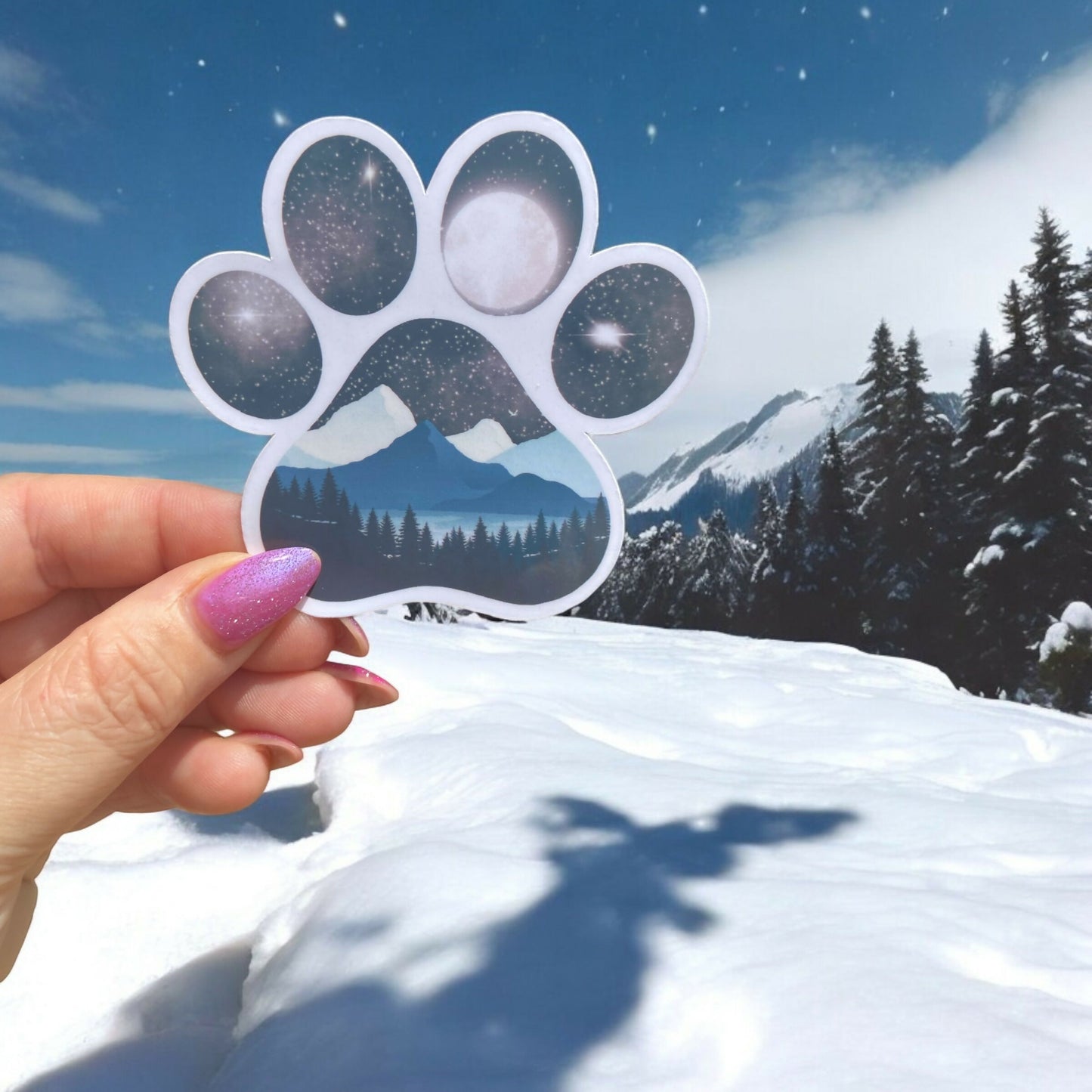 Dog Paw Mountain Sticker