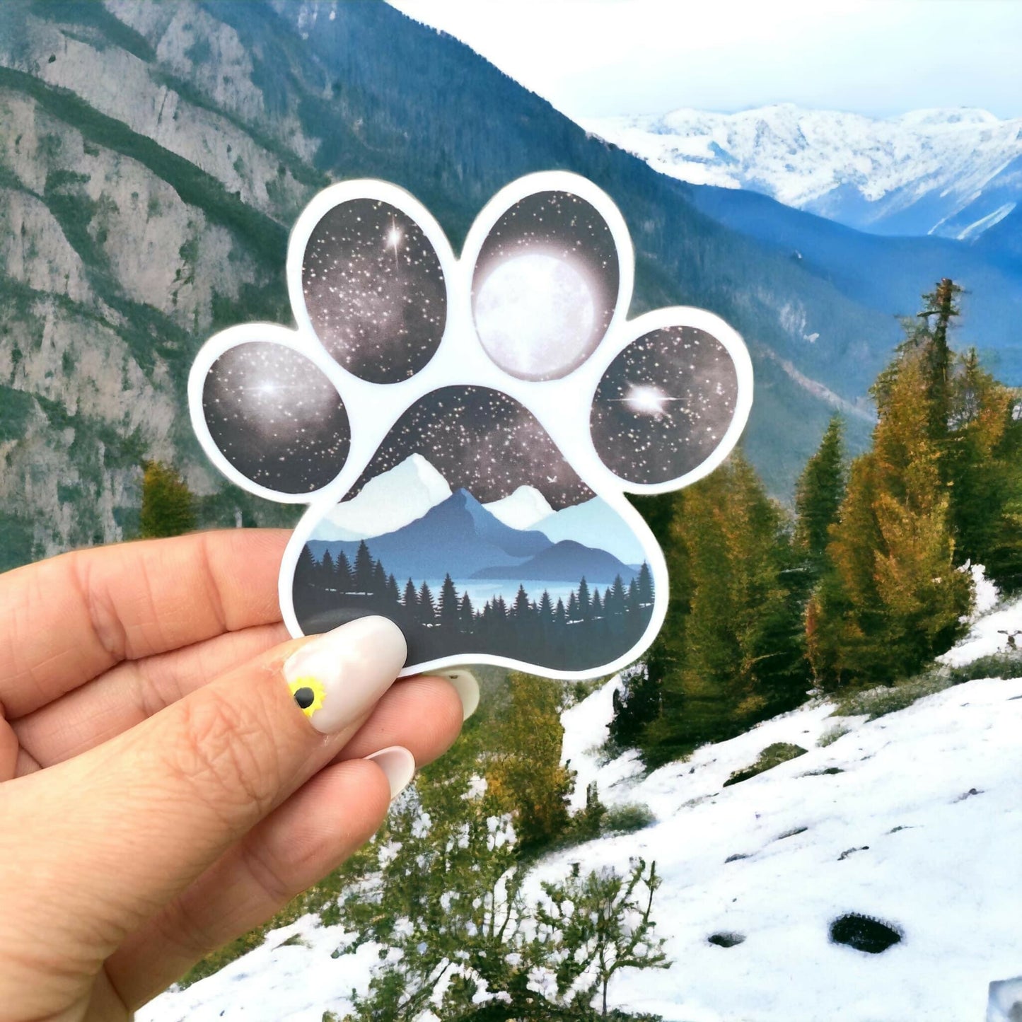 Dog Paw Mountain Sticker