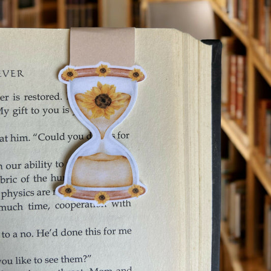 Sunflower Hourglass Magnetic Bookmark