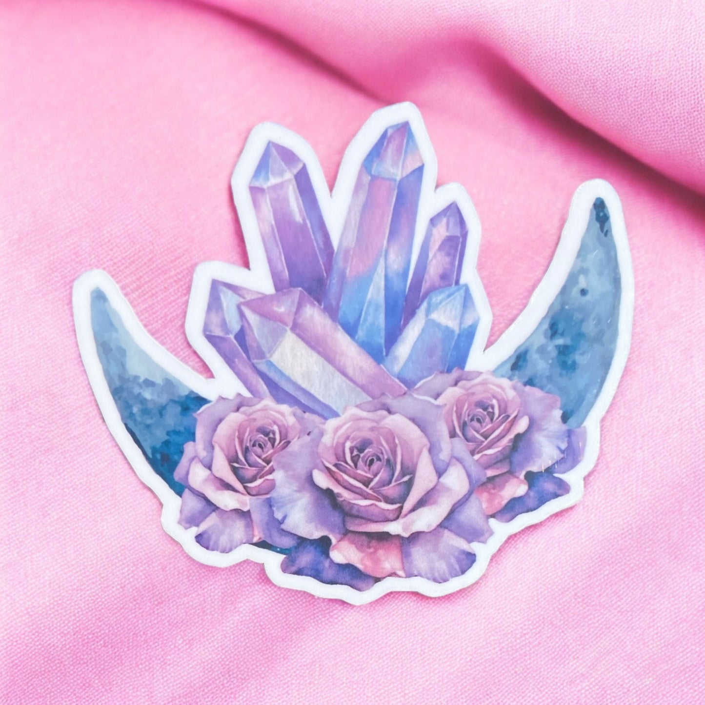 Crystal Rose Moon Sticker