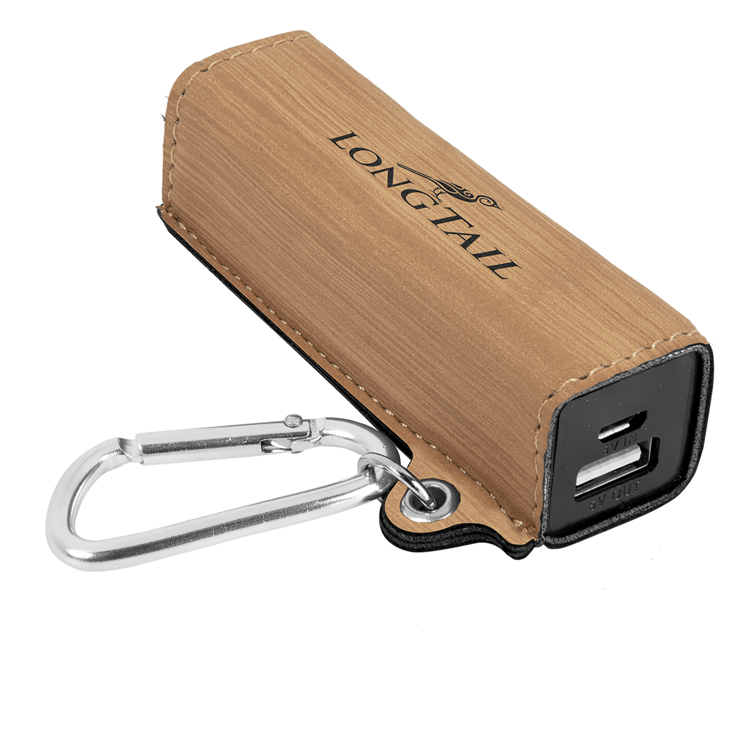 Laserable Leatherette 2200 mAh Power Bank with USB Cord